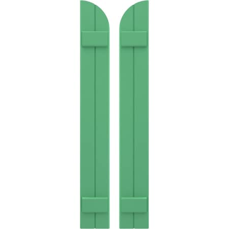 Ekena Millwork Americraft 2-Board (2 Batten) Wood Joined Board-n-Batten Shutters w/ Arch Top, ARW101BQ207X71LPH, PR ARW101BQ207X71LPH